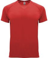 Bahrain miesten lyhythihainen urheilu-t-paita, punainen liikelahja logopainatuksella